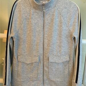 Chico's Light Gray Zip-Up Jacket